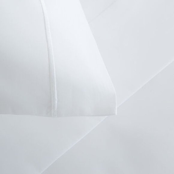 FRETTE ONE BOURDON CAL KING 4 PIECE SHEET SET PERCALE WHITE/WHITE - Picture 2 of 4
